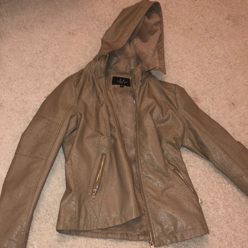 Brown faux leather jacket